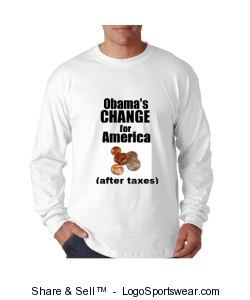 Obama's CHANGE after taxes long sleeve shirt Design Zoom